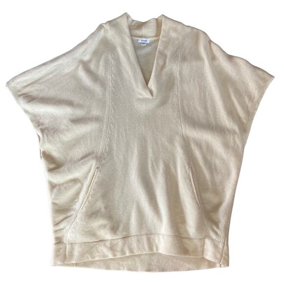 Pure Jill Wool Blend Cream Sweater V-Neck Pocket Sz S/M Closet Staple Layering - Picture 9 of 12